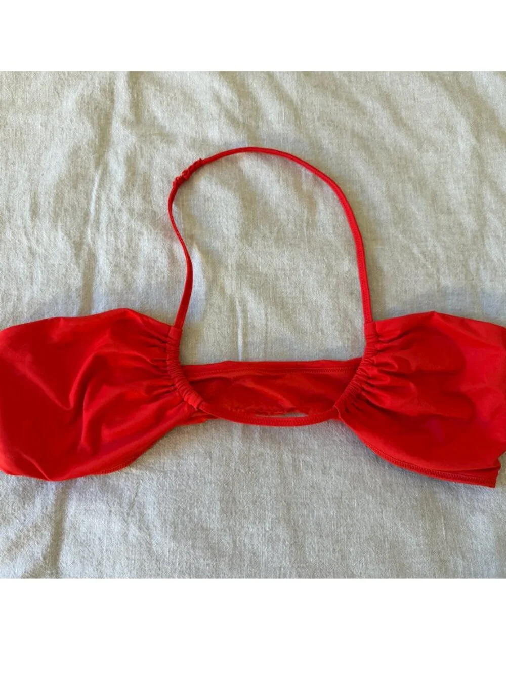 SKIMS Halter Bandeau Bikini Top - Red - XL